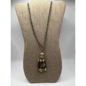 Coro Vintage Gold Tone Tassel Pendant Necklace With Chain